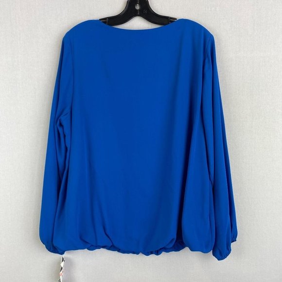 ALFANI Blue V - Neck Lace Detail Blouse NWT - Picture 8 of 8